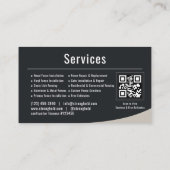 QR-code voor professionele hekwerk installatie Visitekaartje (Achterkant)