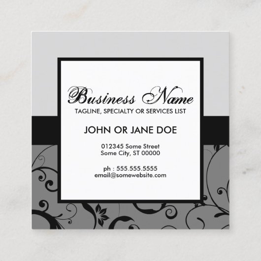 QR-code voor professionele klever Vierkante Visitekaartje (Achterkant)