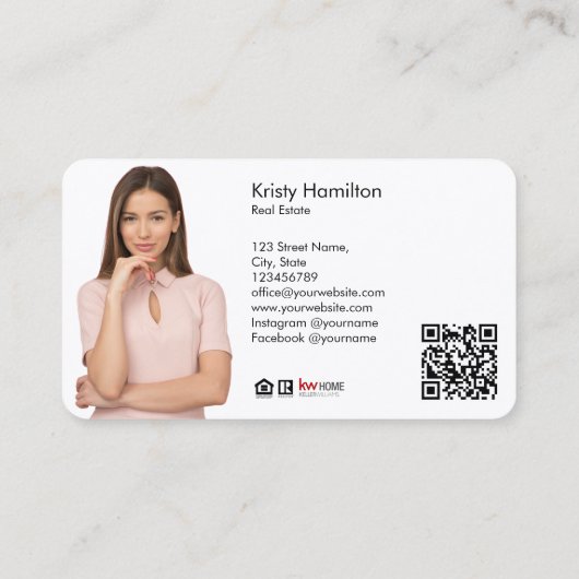 QR-code voor professionele onroerend goed in kustg Visitekaartje (Achterkant)