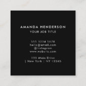 QR Code voor professionele zwart-witmarketing Vierkante Visitekaartje (Achterkant)