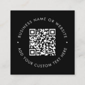 QR Code voor professionele zwart-witmarketing Vierkante Visitekaartje (Voorkant)