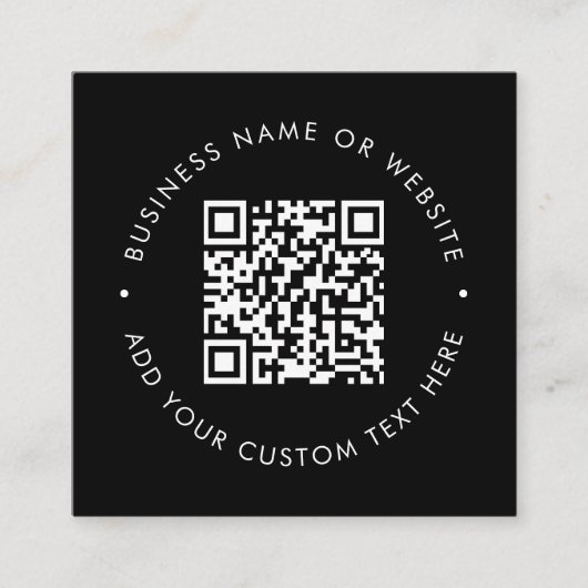 QR Code voor professionele zwart-witmarketing Vierkante Visitekaartje (Voorkant)