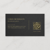 QR-code voor Recording Artist Black Gold Visitekaartje (Achterkant)