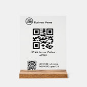 QR-code voor restaurant koffie shop menu Acryl Bord (Voorkant)
