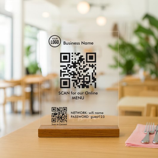 QR-code voor restaurant koffie shop menu Acryl Bord