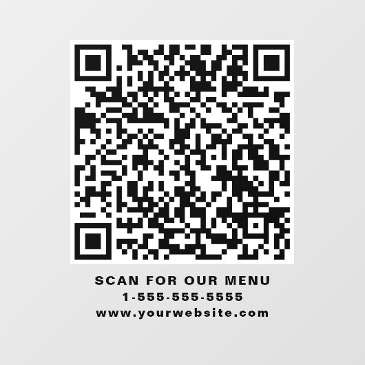 QR-code voor restaurant Raamsticker (Vel)