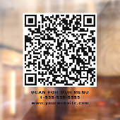 QR-code voor restaurant Raamsticker (Vel 2)