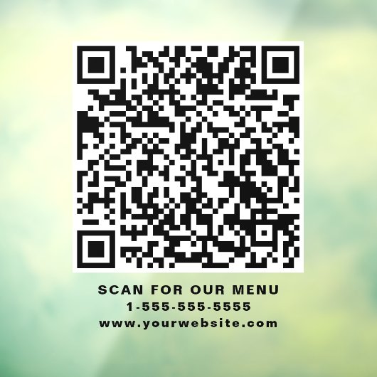 QR-code voor restaurant Raamsticker (Vel 3)