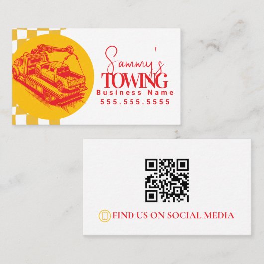QR-code voor Retro Towing Services Visitekaartje (Voorkant / Achterkant)