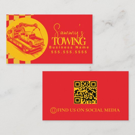 QR-code voor Retro Towing Services Visitekaartje (Voorkant / Achterkant)