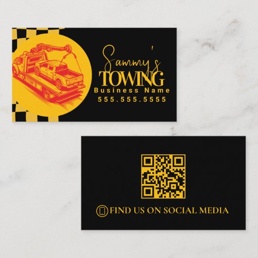 QR-code voor Retro Towing Services Visitekaartje (Voorkant / Achterkant)