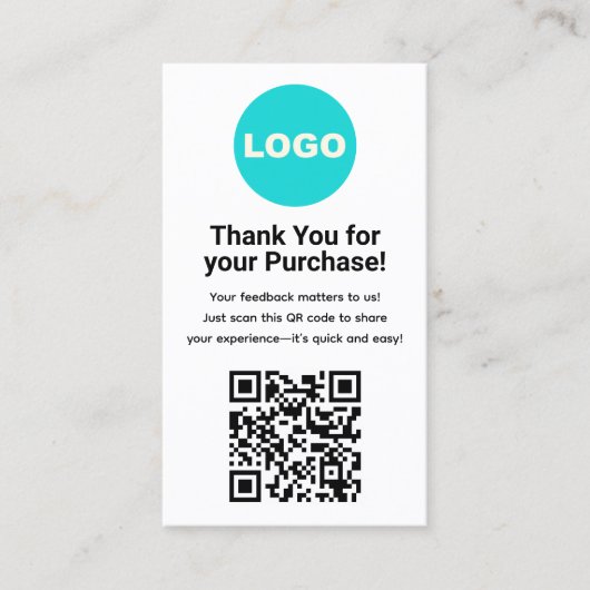 QR-code voor Review van de klant, Logo Visitekaartje (Voorkant)