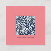 QR-code voor script bruiloft RSVP Vierkante Visitekaartje (Achterkant)