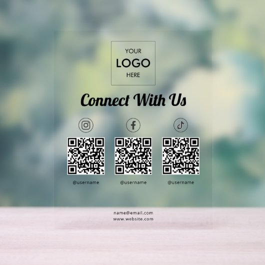 QR-code voor sociale media Acryl Bord (Neutraal)