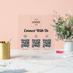 QR-code voor sociale media Acryl Bord