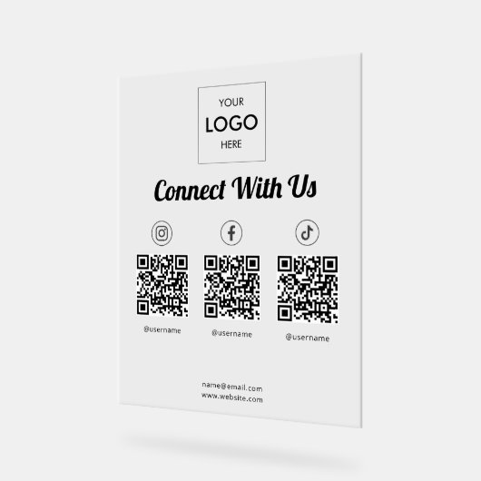 QR-code voor sociale media Acryl Bord (Hoek)