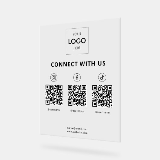 QR-code voor sociale media Acryl Bord (Hoek)