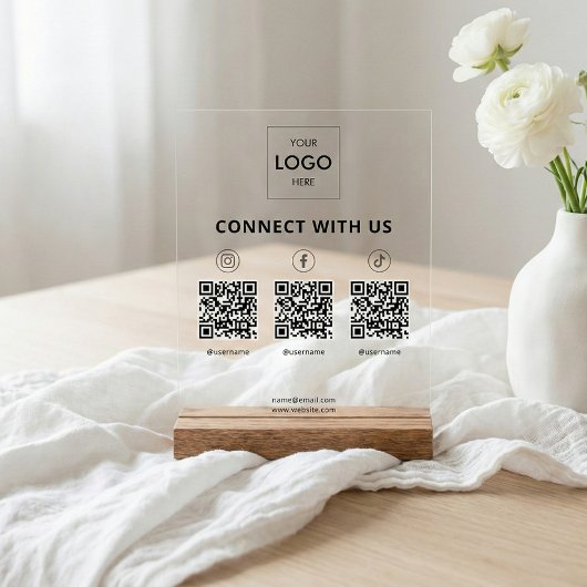 QR-code voor sociale media Acryl Bord