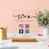 QR-code voor sociale media Acryl Bord (Huwelijk)