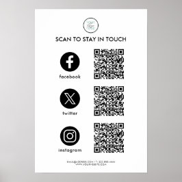 QR-code voor sociale media Poster
