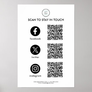 QR-code voor sociale media Poster