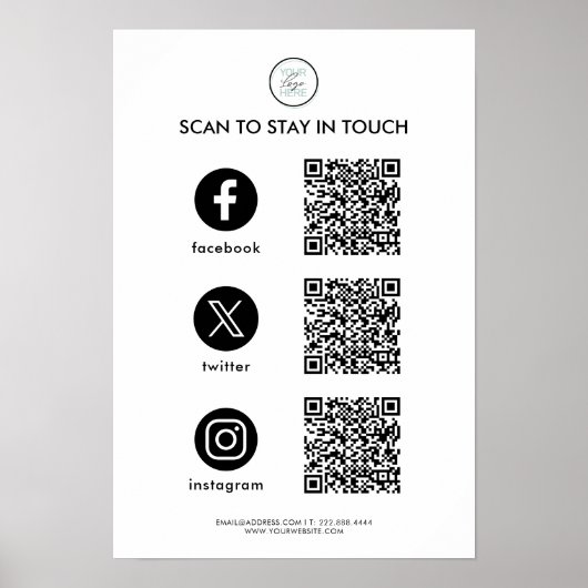 QR-code voor sociale media Poster (Voorkant)
