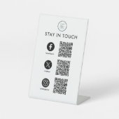 QR-code voor sociale media Reclamebord Met Voetstuk (Voorkant)