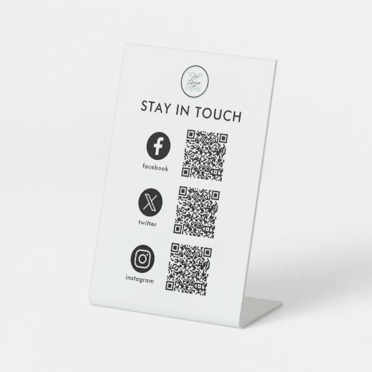 QR-code voor sociale media Reclamebord Met Voetstuk (Voorkant)