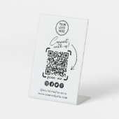 QR-code voor sociale media Reclamebord Met Voetstuk (Voorkant)