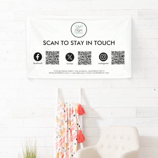 QR-code voor sociale media Spandoek (Insitu)