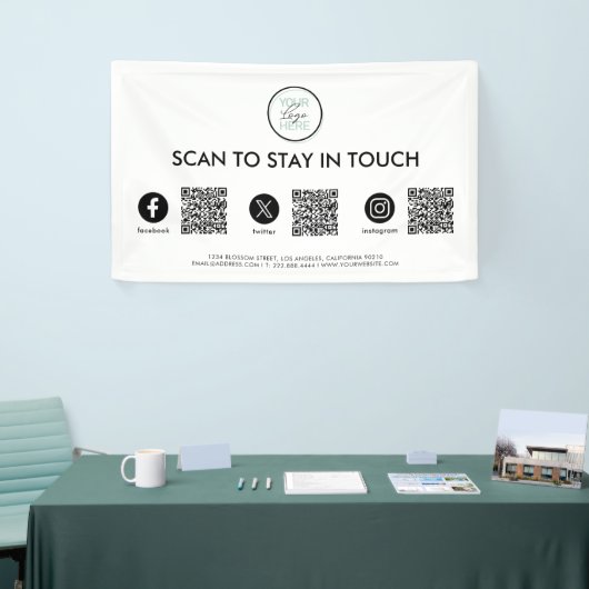 QR-code voor sociale media Spandoek (Beurs)