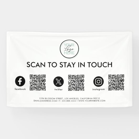 QR-code voor sociale media Spandoek (Horizontaal)