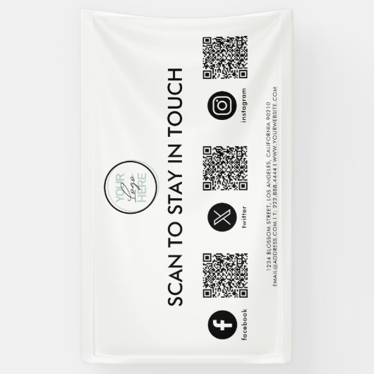 QR-code voor sociale media Spandoek (Verticaal)