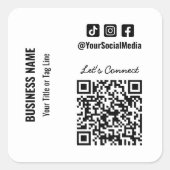 QR-code voor sociale media Vierkante Sticker (Voorkant)