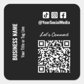 QR-code voor sociale media Vierkante Sticker (Voorkant)