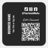 QR-code voor sociale media Vierkante Sticker (Voorkant)