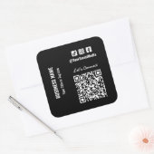 QR-code voor sociale media Vierkante Sticker (Envelop)