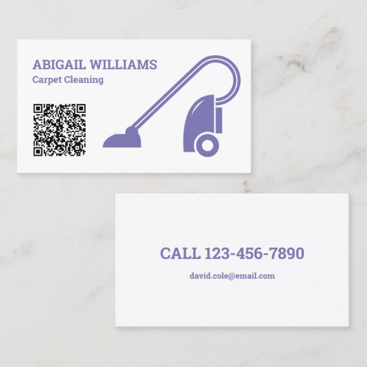 QR-code voor tapijtreiniging Visitekaartje (Voorkant / Achterkant)