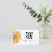 QR-code voor uw bedrijf of beroep - zonnebloem Visitekaartje (Staand voorkant)