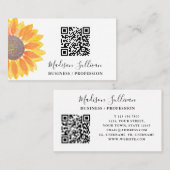 QR-code voor uw bedrijf of beroep - zonnebloem Visitekaartje (Voorkant / Achterkant)
