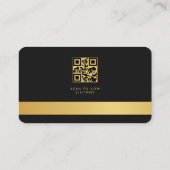 QR-code voor vastgoedmakelaar Zwart Goud Visitekaartje (Achterkant)