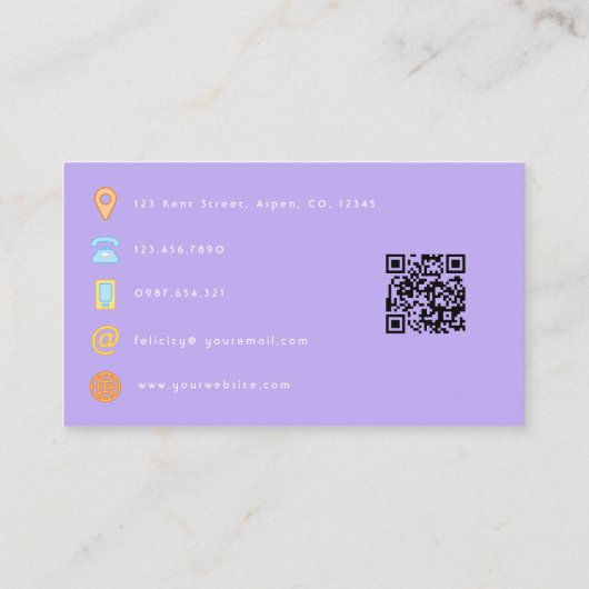 QR-code voor voedselcatering Visitekaartje (Achterkant)