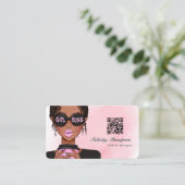 QR-code voor vrouwelijke baas Visitekaartje (Staand voorkant)
