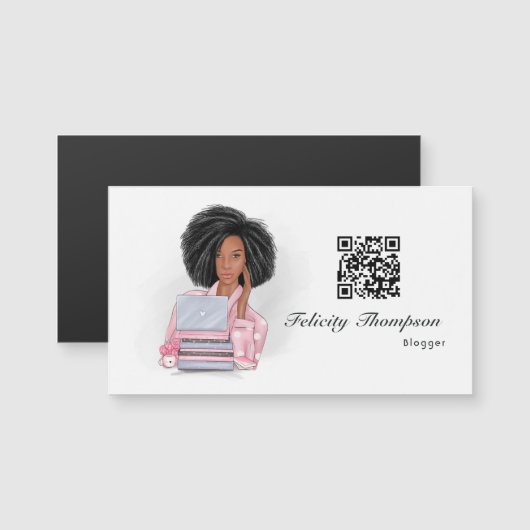 QR-code voor vrouwelijke blogger (Voorkant / Achterkant)