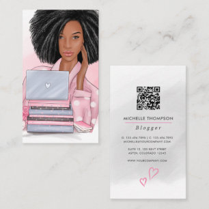QR-code voor vrouwelijke blogger Visitekaartje