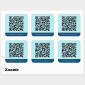 QR-code voor website met aangepaste contrastkleure Vierkante Sticker (Vel)