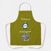 QR-code voor zakelijke Logo | Blush Pink Medewerke Schort (Voorkant)