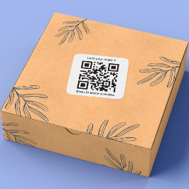 QR-code voor zakelijke Review Vierkante Sticker