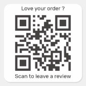 QR-code voor zakelijke Review Vierkante Sticker (Voorkant)