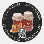 QR-code voor zelfgemaakte honing Ronde Sticker (Voorkant)